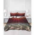 thumbnail image 2 of Twin XL Quilt Bedding Set, Red Ocean Waves Reversible Summer Quilt 3 Pieces, Summer Beach Coastal Abstract Lightweight Bedspreads Coverlets with 2 Pillow Shams for All Seasons, 2 of 5
