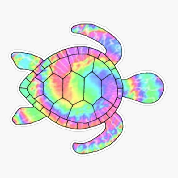 Tie Dye Turtle Ocean Design Sticker