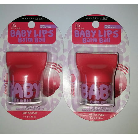 Maybelline Baby Lips Balm Ball KISS OF ROSE 85 (Pack of 2), By Maybelline New York From