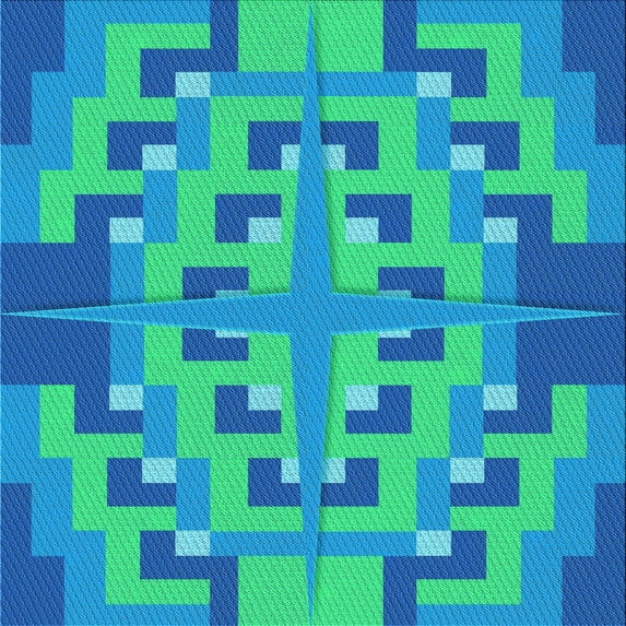 Ahgly Company Machine Washable Indoor Square Transitional Blue Area Rugs, 6' Square