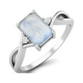 thumbnail image 2 of Mooneye 925 Sterling Silver 7x5mm Octagon Shape Moonstone Women Celtic Valentines Day Gifts Ring, 2 of 3