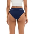 thumbnail image 3 of INSPIRE CHIC Women's Mid-Waisted No Trace Underwear Briefs High Elasticity Underpants L Blue, 3 of 4