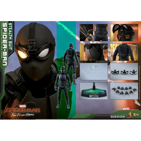 Spider-Man Far From Home 12 Inch Action Figure Movie Masterpiece 1/6 Scale - Spider-Man (Stealth Suit) Hot Toys 904857