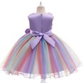 thumbnail image 4 of Odeerbi Clearance Toddler Girls Color Net Yarn Bowknot Birthday Party Flowers Gown Kids Dresses, 4 of 8