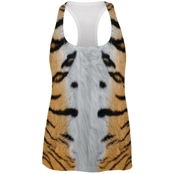 Halloween Tiger Costume All Over Womens Racerback Tank Top - Large