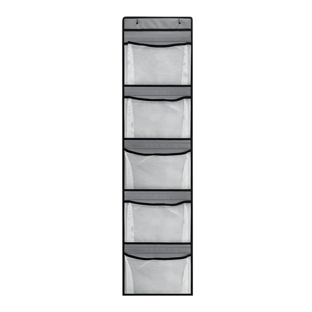 Organizador de ropa interior colgante con 5 bolsillos y forro | Gran espacio de almacenamiento de tela no tejida para armario, baño y dormitorio | Organizador de ropa y calcetines que ahorra espacio