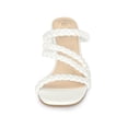 thumbnail image 6 of BLISSFUL STEP Square Toe Braided Block Heels Sandals for Women White (Size 8.5), 6 of 6