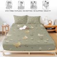 thumbnail image 5 of Full Size Fitted Sheet Set - Cute Duck Daisy 3 Piece Bedding Sets 16" Deep Pocket Fitted Sheet with 2 Pillowcases, Summer Spring Floral Sage Green Brushed Microfiber Hotel Luxury Bed Sheets, 5 of 9