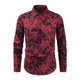 thumbnail image 2 of Blusa y camisa de manga larga con cuello vuelto para hombre, informal, estampada, con botones, de poliéster, 2 of 9