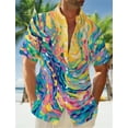 thumbnail image 3 of Camisas hawaianas de verano 2024 para hombre, camisas casuales frescas con estampado 3D de atardecer para playa, camisas de manga corta con solapa, blusas de calle, ropa para hombre y mujer, 3 of 5