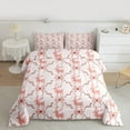 thumbnail image 2 of Manfei Cute Pink Bow-tie Queen Comforter Set, Kawaii Christmas Reindeer Bedding Sets, Teens Girls Kids Reversible Bedding Comforter Set, Ultra Soft Home Decor, 3-Piece, 2 of 8