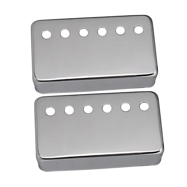 Durable 2 uds cubiertas para pastillas de guitarras eléctricas cuello + puente, con tornillos de montaje, suministro de Luthier Plata
