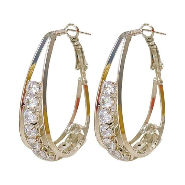 Pendientes de aro con circonitas delicadas para mujer y niña, joyería de moda, regalo de San Valentín para mujer, pendientes.