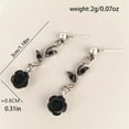 thumbnail image 4 of Gothic Black Rose Earrings Victorian Style Witch Jewelry Romantic Dark Aesthetic, 4 of 4