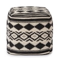 thumbnail image 4 of · REDEARTH · Tufted Pouf Ottoman with Filler Textured Storage Cube Bean Bag Pouffe Footrest for Living Room, Bedroom, Nursery, Kidsroom; 100% Cotton (17.5"X17.5"X17.5", Linear Diamond Black), 4 of 9