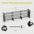 thumbnail image 2 of Power Tool Organizer Wall Mount, 49" Heavy Duty 4-Tier Garage Storage Shelf with 12 Drills Holder, Pegboard Side Panels,4 Long Hooks, Large Tool Battery Holder Metal Tool Shelf Rack, 2 of 7
