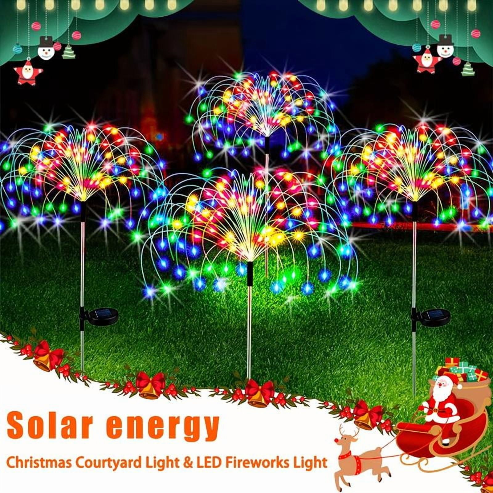 2pcs Solar Firework Lights, Multi-Color 60-720 LED Landscape Lights | 8 Lighting Modes, Outdoor Decoration for Halloween, Weddings, and Christmas
