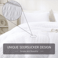 thumbnail image 3 of LUCKYBULL White Twin Seersucker Comforter Set (66x90 inch), 2 Pieces Textured Comforter with 1 Pillowcase, Soft Lightweight Microfiber Down Alternative Bedding Set for All Season, 3 of 7