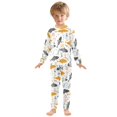 thumbnail image 3 of Dailycode Cotton Pajama Set Snug Fit Long Sleeve Top and Pants for 18M-8Y Hand Drawn Doodle Fish, 3 of 7