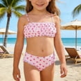 thumbnail image 2 of Two Piece Girl Swimsuit Bikini Beach Heart Print Swimsuit Girls Cute Girls Swimsuits Size 6-8 Years, 2 of 8