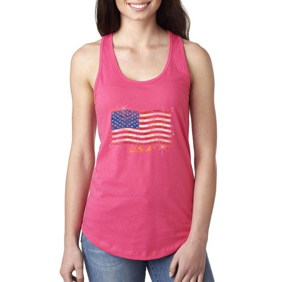 Artix - Women's Racerback Tank Top - American Flag USA in Gold