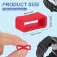 thumbnail image 2 of Uxcell 6 Pcs Watch Band Holder Loop, 16mm Silicone Replacement Fastener Rings Watch Band Strap Keeper, Red, 2 of 7