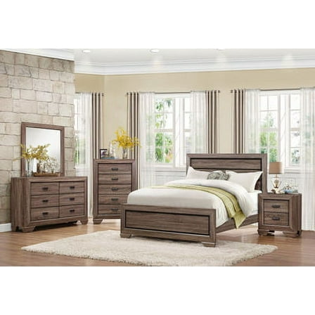 Bainbridge 4 Piece Provincial Queen Bedroom Set in Beechwood
