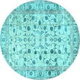 thumbnail image 1 of Ahgly Company Machine Washable Indoor Round Persian Light Blue Traditional Area Rugs, 8' Round, 1 of 4