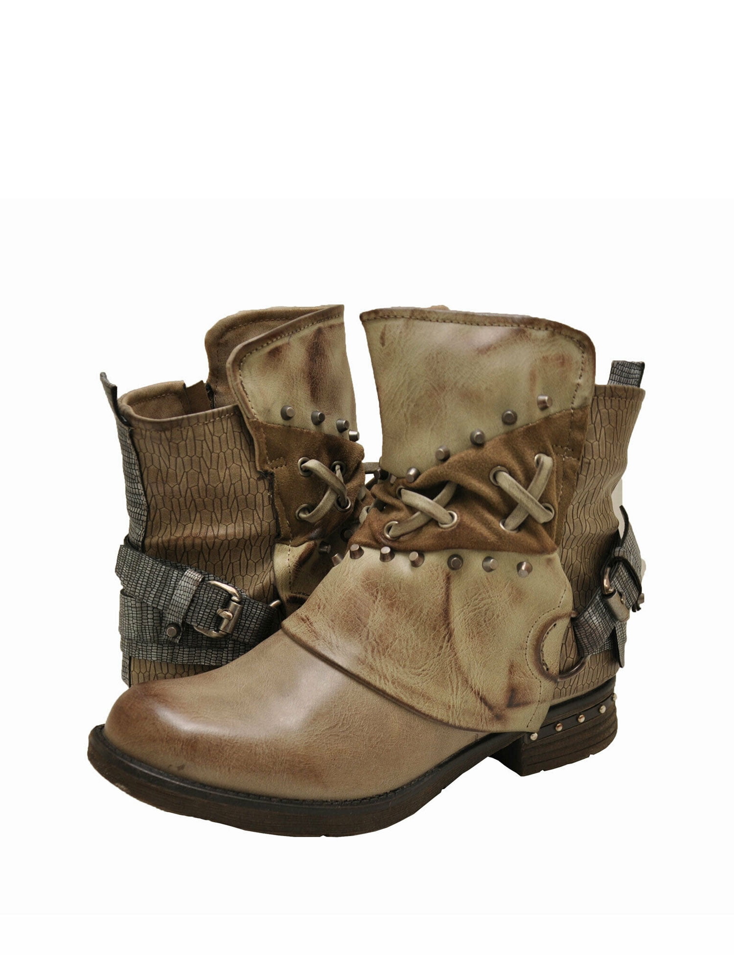 Pierre Dumas Perham7 Women's Block Heel MidCalf Moto Boots