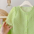 thumbnail image 3 of Minnieouse Conjunto de camisas de ropa para niñas, poliéster de verano, mano de obra fina, pantalones atractivos transpirables a la moda, ropa conjuntos de ropa verde 130cm, 3 of 6