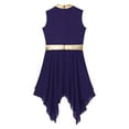 thumbnail image 6 of iiniim Kids Girls Dance Contrast Color Sleeveless High Low Dress Dancewear Purple 8, 6 of 7