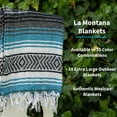 thumbnail image 6 of La Montana 10 Pack Mexican Blankets, 74" x 50" Yoga Blankets, Turquoise/Charcoal/White, 6 of 7