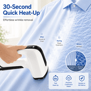 Hicloud Vacuum Steamer, Handheld Travel Garment Steamer for Clothes, 2500Pa Suction for Clothes Grips, Steaming & Ironing 2 In 1, 3 Modes