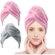 thumbnail image 1 of Toalla de microfibra para el cabello, 3 paquetes de turbantes para el cabello mojado, toallas para secar el cabello para mujeres con cabello rizado, antiencrespamiento, azul/rosa/gris, 26 "10" Adepaton WMXL-97-1, 1 of 5