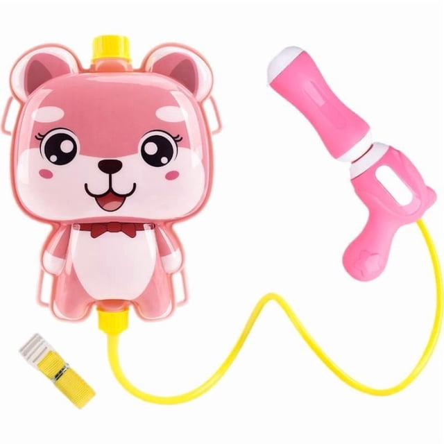 Kids Water Backpack Gun with 1000ml Large Capacity - Cute Cartoon Animal Water Blaster Toy (Panda/Frog/Pig/Husky) for Outdoor Summer Play & Parent-Child Activities (Size 8.66 Inch)