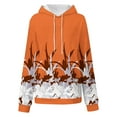 thumbnail image 3 of WREESH Women's Printed Oversized Hoodie Long Sleeve Casual Drawstring Sweatshirt Hooded Pullover Top with Pocket Orange, 3 of 5