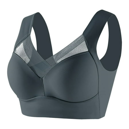 Xiaoxatg Women s Large Strapless Lace Tank Top Underwear Thin Side Fold Side Gather Adjustable Bra Sports Bra Support