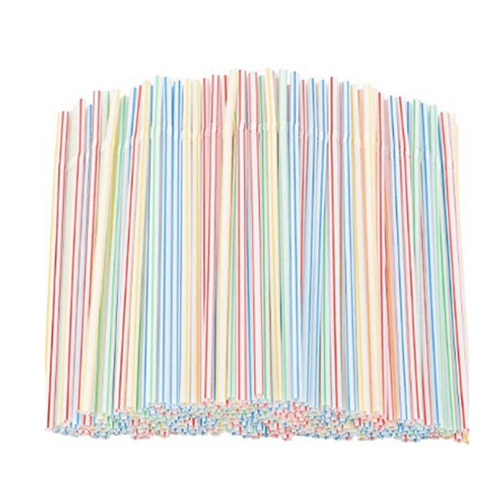 300pcs Flexible Plastic Straws Disposable Straws PA Free Bulk