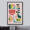 thumbnail image 3 of IDEA4WALL Framed Canvas Wall Art Rainbow Abstract Geometric Plants & Vases Digital Art Nordic Boho Floral Modern Print Colorful Wall Decor for Nursery Room, Kindergarten - Black 16"x24", 3 of 5