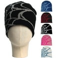 thumbnail image 2 of Tuque d'Hiver Imprimé Toile d'Araignée Tricotée Unisexe Bonnet Fête d'Halloween Casquette Haute Élasticité Anti-Rétrécissement Couleur Contrastante Extérieur Résistant au Froid Tuque de Cyclisme, 2 of 9