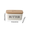 thumbnail image 3 of Butter Dish with Lid,Butter Keeper with Thick Wood Lid,Large Ceramic Butter Container, Kitchen Decor and Accessories for Kitchen Gifts, 3 of 6