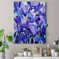 thumbnail image 4 of Blue Iris Floral Canvas Print Wall Art for Living Room Bedroom Office Hotel, 4 of 8