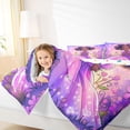 thumbnail image 3 of Castle Fairy Magical Fairy Afro Princess Twin Bedding 7-Piece,Purple Star Flower Heart Bedding Comforter Set,Purple Pink, 3 of 7