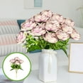 thumbnail image 1 of Ramo de flores artificiales | Tallo de rosa artificial multicolor 33cm • Decoración de plástico para bodas en oficina en casa • Configuración vegetal sintética ecológica y duradera • Hojas y, 1 of 6