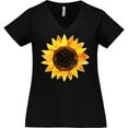 thumbnail image 3 of Inktastic Summer Sunflower Women's Plus Size V-Neck T-Shirt, 3 of 5