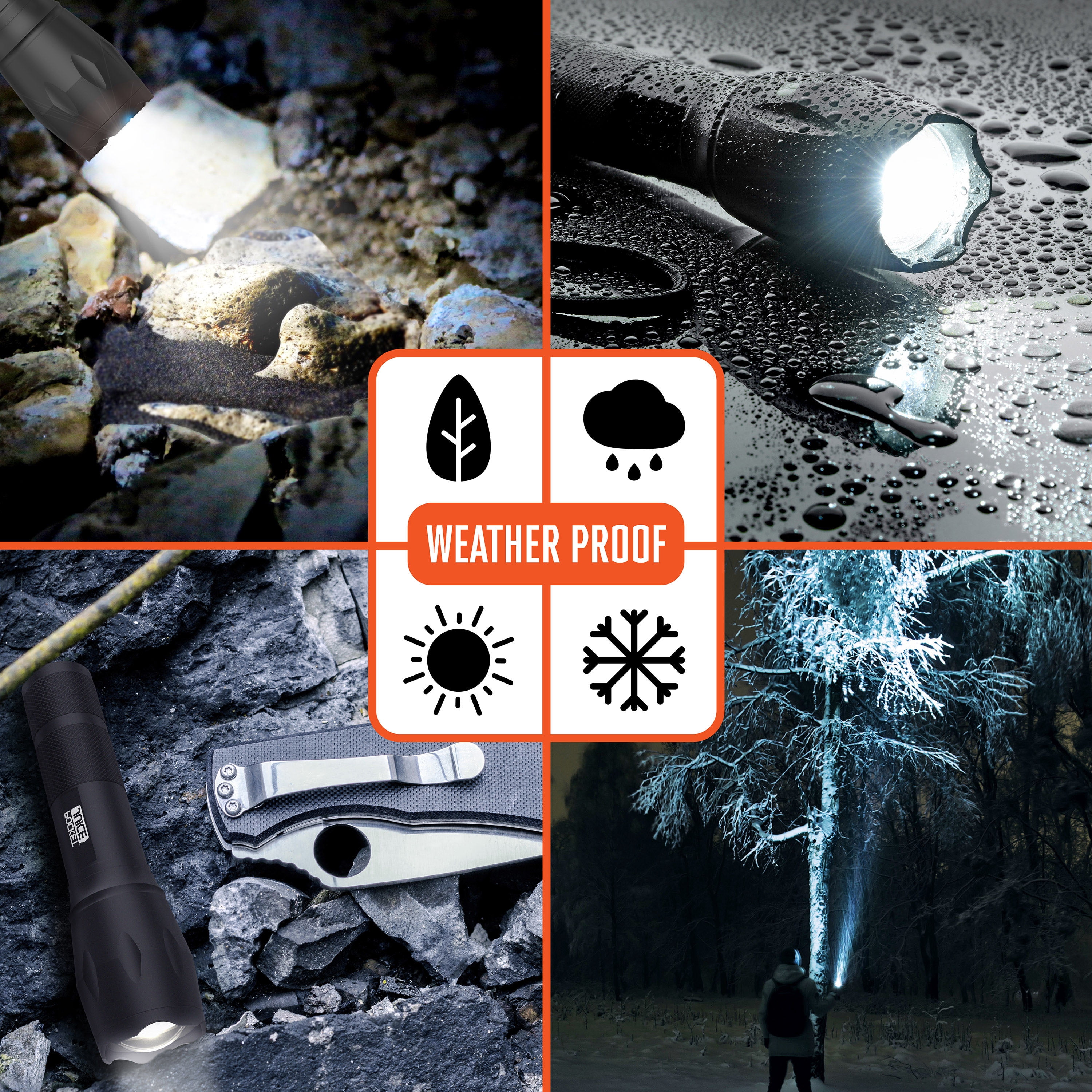 Pocket Juice 5K, 5000mAh Flashlight Portable Charger and Power Bank, Black