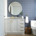 thumbnail image 2 of Ariel Taylor 43 In. Left Offset Single Oval Sink Vanity With Carrara White Marble 0.75In Countertop In White, 2 of 11