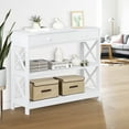 ZENY X-Design Console Table with 1 Drawer, 2 Shelves, for Living Room ...