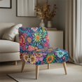 thumbnail image 3 of HELLHERO Elastic Bottom Armless Accent Chair Cover for Hotel, Stay in Place Armless Accent Chair Protector, Vibrant Floral Print, 3 of 8