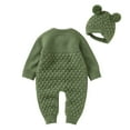 thumbnail image 6 of Hessimy Baby Boys Girls Sweater Fall Winter Long Sleeve Hooded Knitwear Button Down Loose Fitted Outwear Button Cardign Pullover Knit Outerwear (Green,0-3 Months), 6 of 9